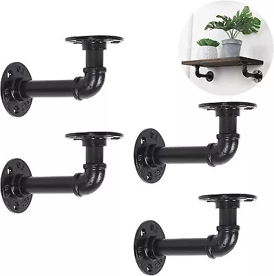 4/6/8 Industrial DIY Pipe Shelf Bracket For Custom Wall Mount Floating Shelves • $24.99