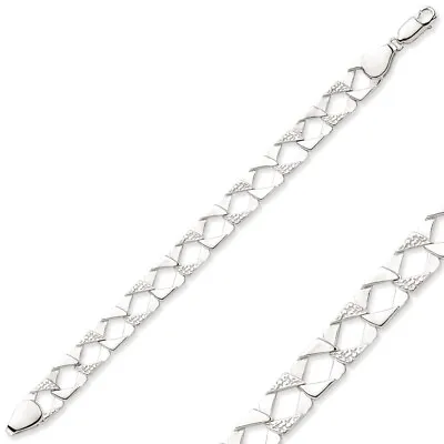 Sterling Silver Plain & Engraved Link Baby/kids 6 Inch Bracelet • £60