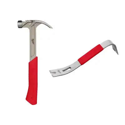 Milwaukee 16 Oz. Smooth Face Finish Hammer With 12 In. Pry Bar New • $42.88