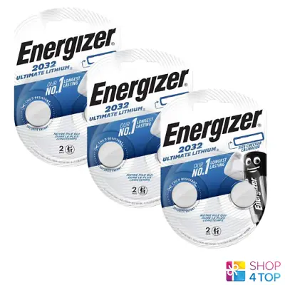 6 Energizer Cr2032 Ultimate Lithium Batteries 3v Coin Cell Dl2032 Exp 2025 New • $15.60