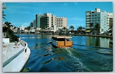 Miami Beach Florida~Boat On Lake Panacoast~Vintage Postcard • $3.70