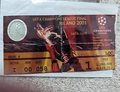 2001 Champions League Final Ticket Bayern Munich Valencia San Siro Milan • £19.99