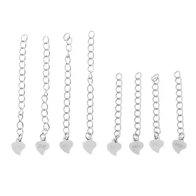 4Sterling Jewelry Clasp Heart Tag For Necklace Bracelet Jewel Extender Chain • £4.91