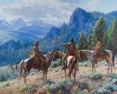 Strategies By Martin Grelle Native American Indian Western Horse Landscape 24x30 • $899