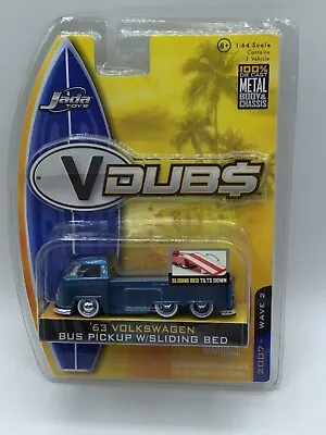 Jada Toys V Dubs 63' Volkswagen Bus Pickup With Sliding Bed 1/64 Diecast • $18