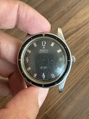 Rare Vintage Zenith Automatic S.58 Diver Watch For Parts Repairs • $215.50