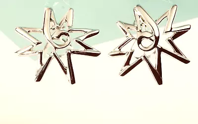 Tiffany & Co. Paloma Picasso Sterling Silver Sun Star Clip On Earrings • $449.99