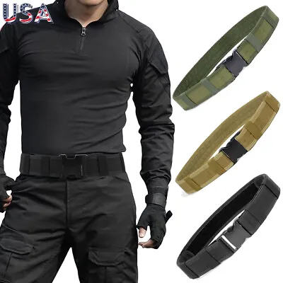 Men’s Adjustable Belt Police Security Tactical Combat Gear Utility Nylon Belt • $7.89