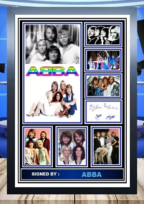 (561)  Abba 80s Pop Group Signed Unframed Framed Photograph Reprint Great Gift • £8.40