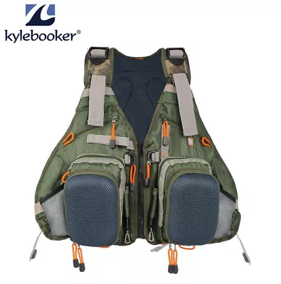 Multi-pocket Fly Fishing Vest Backpack Chest Mesh Bag Adjustable Fishing Vest • $39.59