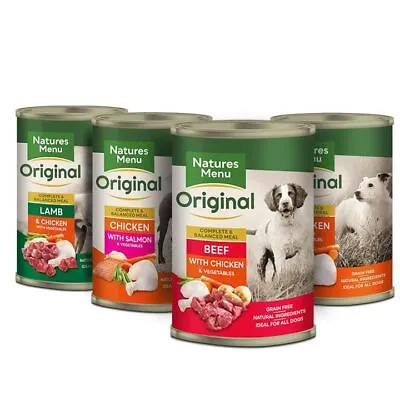 Natures Menu Dog Food Adult Original Wet Cans Tins All Meat Flavours 12 X 400g • £34.99