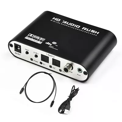 AC3/DTS Digital Optical Audio To 5.1 Channel Stereo Analog 6 RCA Converter 120dB • $25.56
