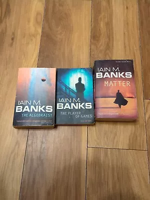 3 Iain M Banks Paperback Novels Book Bundle • £9.99