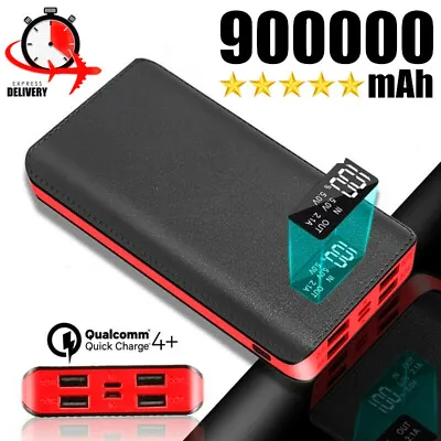 900000mAh Power Bank 4USB Portable External Battery Backup Charger Fast Charging • £16.78