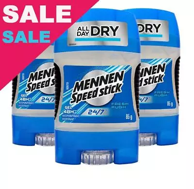 Fresh Rush Mennen Speed Stick Deodorant Antiperspirant Gel 3 X 85g • $29.59