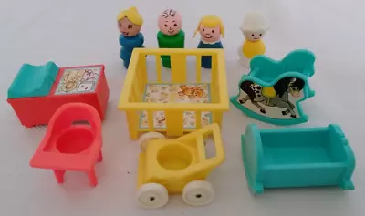 Fisher Price Vintage Little People #761 Play Family Nursery Set 1973-84 - FP042 • $26.36