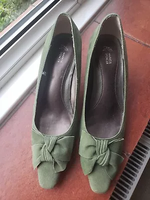 M&S Insolia Green Suede Court Shoes • £5