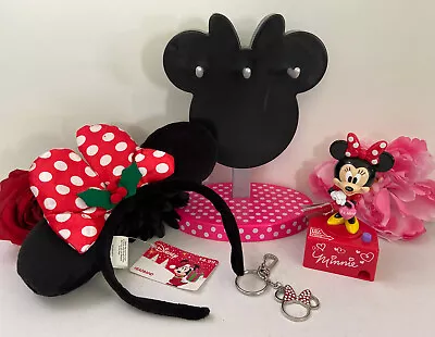 Minnie Mouse Disney Jewelry Holder Headband Ears Keychain & Candy Dispenser Lot • $20