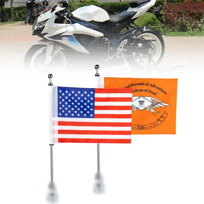 2pcs Motorcycle Luggage Rack Flag Mount Fit For  Harley   Chrome • $22.79