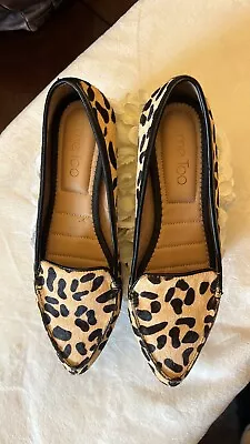Me Too Shoes 8M Cade Leather Upper Genuine Fur Pony Hair Flats Leopard Print 8 M • $25