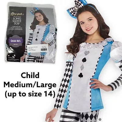 Storybook Dark Alice In Wonderland GIRLS MED/LG (up To Sz 14) Shirt Top Costume • $11.66