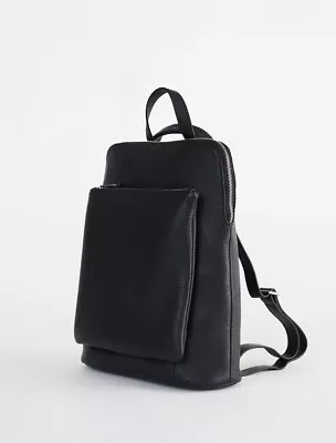 The Horse Black Pebbled Leather Convertible Backpack Bag • $180