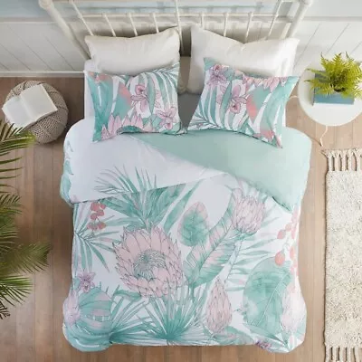 Madison Park Duvet Cover Set Queen Size 3 Pcs Floral Made Of Cotton • £38.56