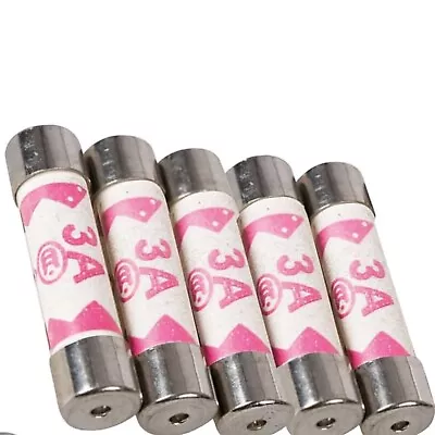 3 AMP Fuse Domestic Cartridge Plug Household Mains  Fuses Uk Seller X 5 Pieces • £2.10