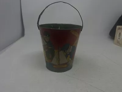 Vintage J Chein Boys Playing Pirate Ship Treasure Sail Boat Sand Pail Bucket • $29.74