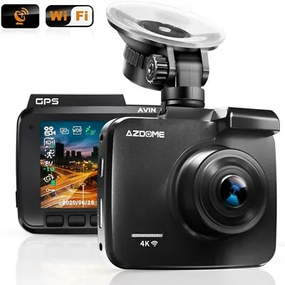 $109.99 • Buy AZDOME 4K Ultra HD 2160P WiFi Dash Cam Car DVR Camera With GPS IR Night Vision