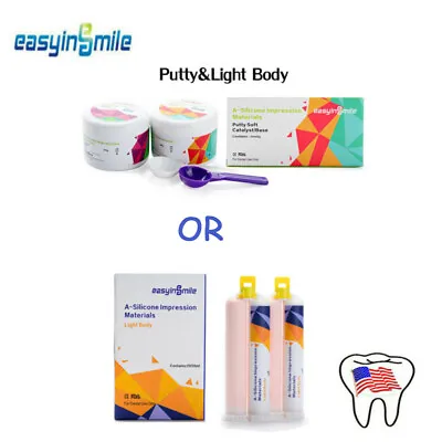 Dental Impression Material 2X400g Putty/2X50ml Light Body  Custom Mould Silicone • $44.70