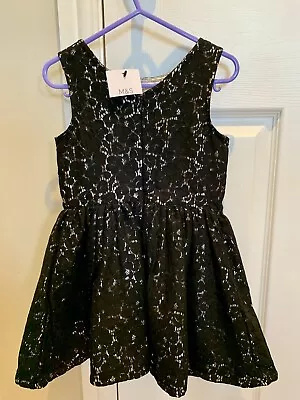 Brand New M&S Age 3-4 Yrs Party Casual Girls Black Dress From Marks And Spencer • £12.99