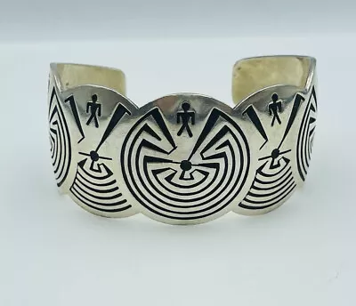 Puhuhefvaya Vintage Hopi Sterling Silver Hand Made Cuff Bracelet • $350