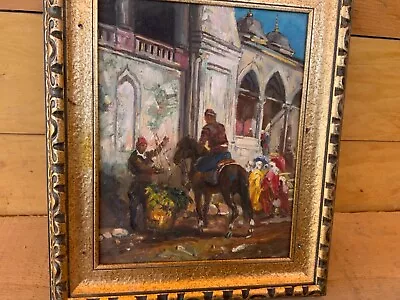 Small Original Oil On Canvas Arab Middle East Orientalist Scene • $200