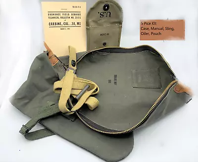 5pc M1 Carbine Manual Case Sling Oiler Butt Stock Ammo Pouch Boyt 43 M1 Rifle • $68.97