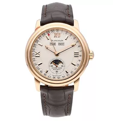 Blancpain Leman Moonphase 18k Rose Gold 38mm Auto Men's Watch 3563A-3642-53A • $10950