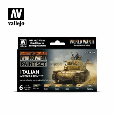 Vallejo Wargames Color Series World War III Italian Armor & Infantry Paint Set • $18.99