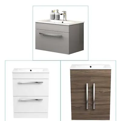 Bathroom Vanity Unit & Basin Sink Cabinet Storage Furniture Free Standing Wall • £126.99