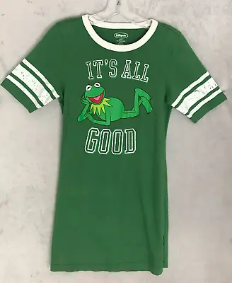 Womens The Muppets Kermit The Frog Jersey Sleep Top  It's All Good  Green Small • $16.88