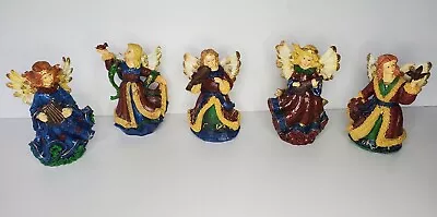 Lot Of 5 K's Collection Hand Painted Resin 6  Angel Figurines- Instruments- Bird • $4.66