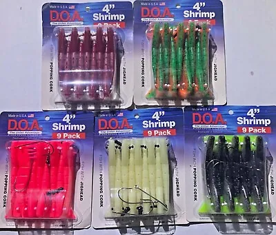 9 DOA 3  & 4   + 3 HOOKS & 3 WEIGHTS CHOOSE 5 Colors  FREE FEDEX 2 Day READ • $13.50