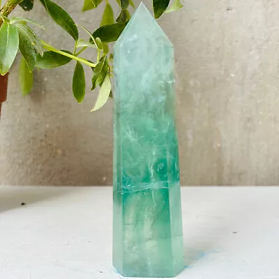 486g Natural Beautiful Green Fluorite Crystal Obelisk Quartz Healing Obelisk • $0.64