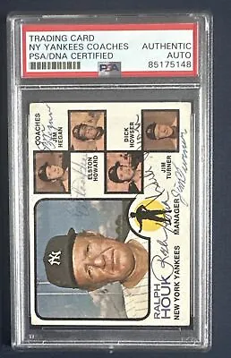 1973 Topps Yankees #116 All Signed Ralph Houk Elston Howard Dick Howser Auto Psa • $1499.99