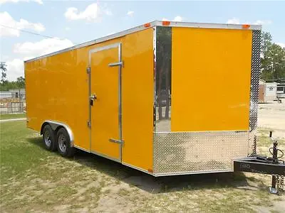 New 8.5 X 18 8.5x18 Enclosed Cargo Car Hauler Trailer - V-nose * * Must See * * • $2000