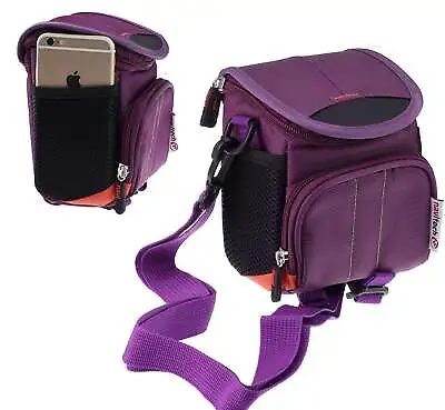 Navitech Purple Bag For Panasonic Lumix Camera DC-FZ82EBK • £22.77