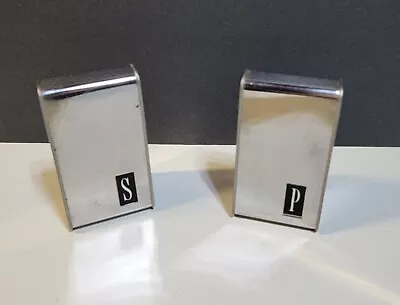 Vintage Stainless Steel Salt & Pepper Shakers Mid Century Modern 4 1/2  Tall • $9.99