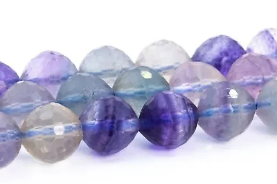 Genuine Natural Fluorite Beads Grade AAA Micro Faceted Round Loose Bead 8/9-10MM • $7.64