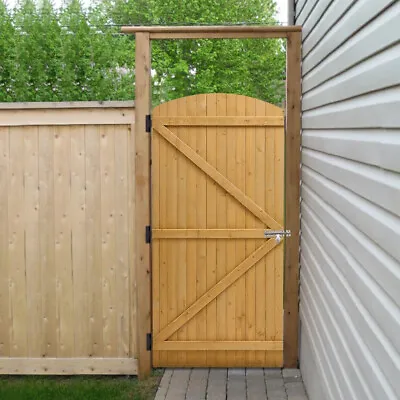 Pressure-Treated Wooden Garden Gate Arched Top Pedestrian Gate Free Fitting Kits • £65.99