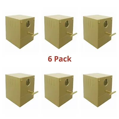 £26.95 • Buy 6 X PLASTIC FINCH NEST BOX WITH HOOKS Front & Back For Cage Exotic Finches