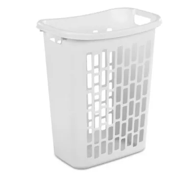 $15.99 • Buy Plastic Laundry Basket Clothes Storage Bin Rectangular Open Hamper Washing White